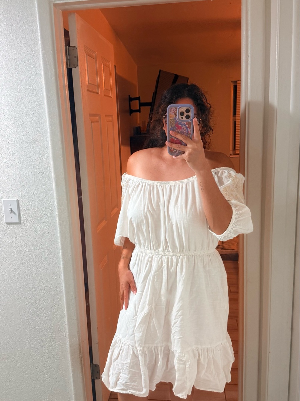 Off-Shoulder White Women's Summer Dress